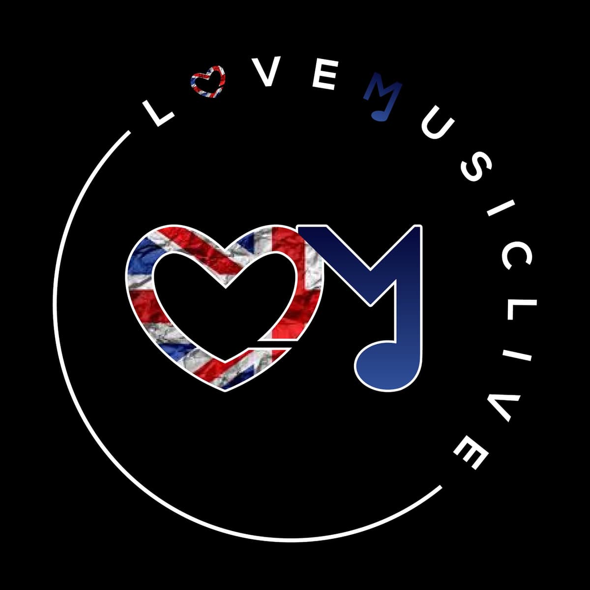 LoveMusicLive logo — heart and music note with Union Jack